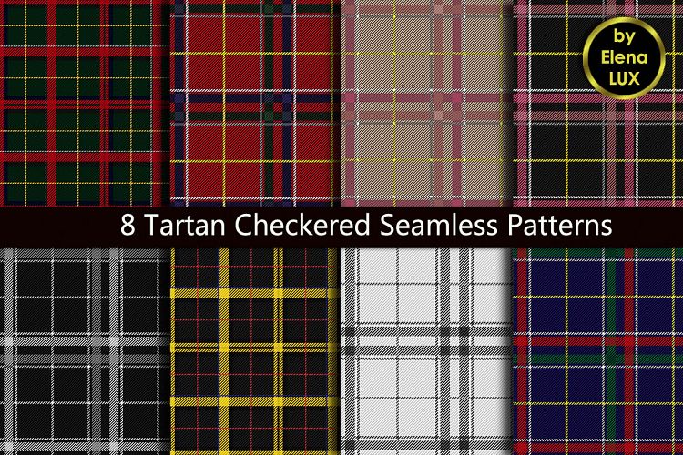 8 Tartan Seamless Patterns