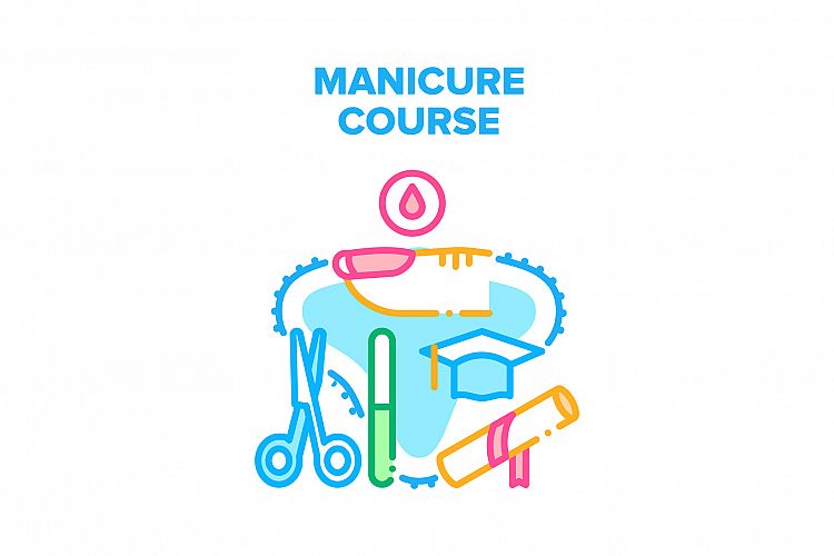 Manicure Course Vector Concept Color Illustration example image 1