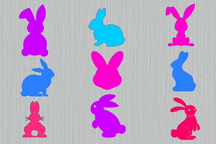 Easter bunny svg, easter bunny silhouettes, easter svg, easter bunny clipart, dxf