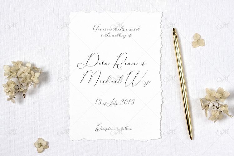 Paper and Hortensia Mock-up, PSD+JPG