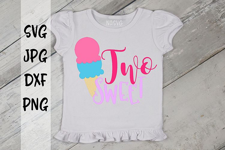 Two sweet, ice cream, Birthday, SVG