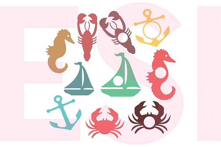 Nautical Silhouettes and Monogram Designs Set example image 1