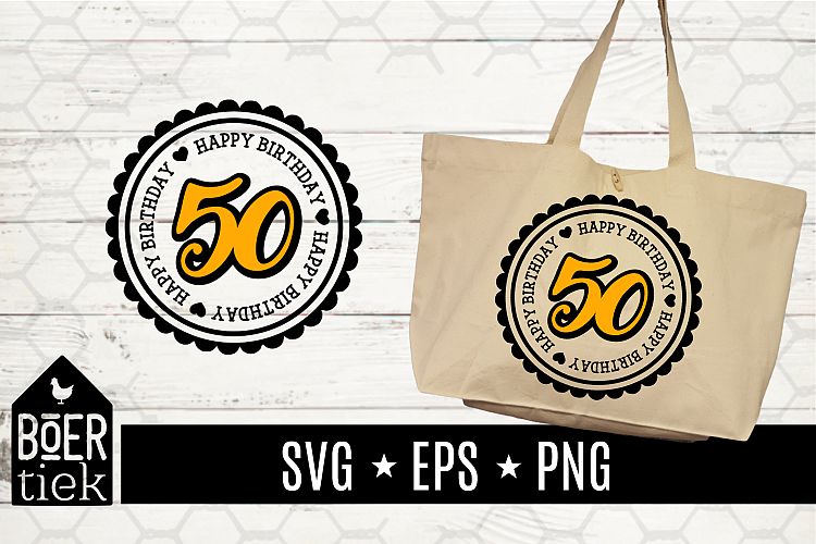 50 years old, happy birthday, SVG file