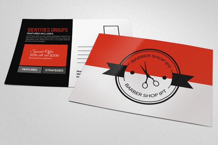 Baber Shop Postcard template