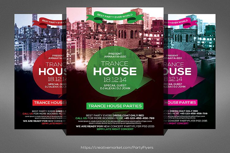Trance House Party Flyer