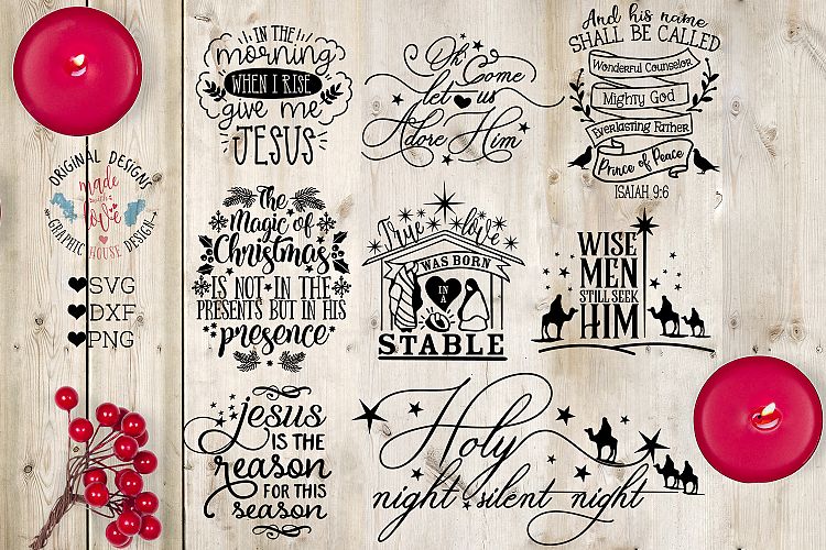 Faith Jesus Mini Christmas Files Bundle in SVG, DXF, PNG