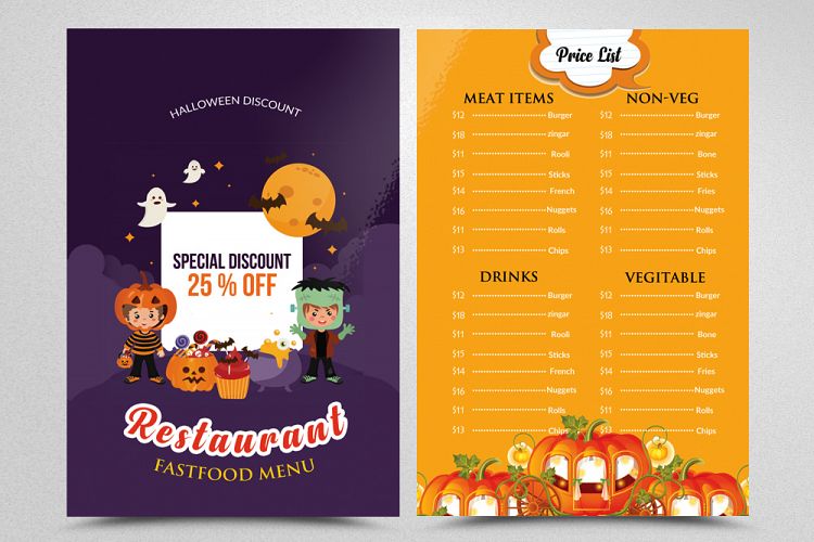 Special Halloween Food Menu