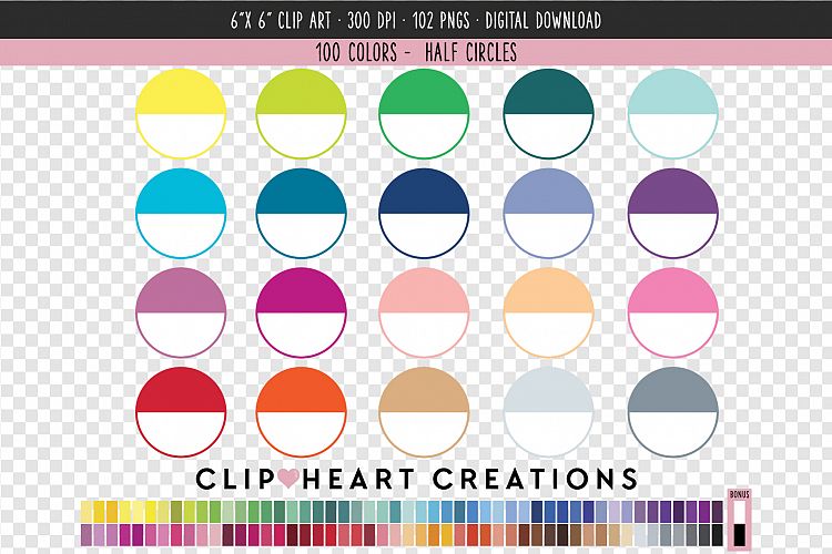 Half Circles Clip Art - 100 Clip Art Graphics