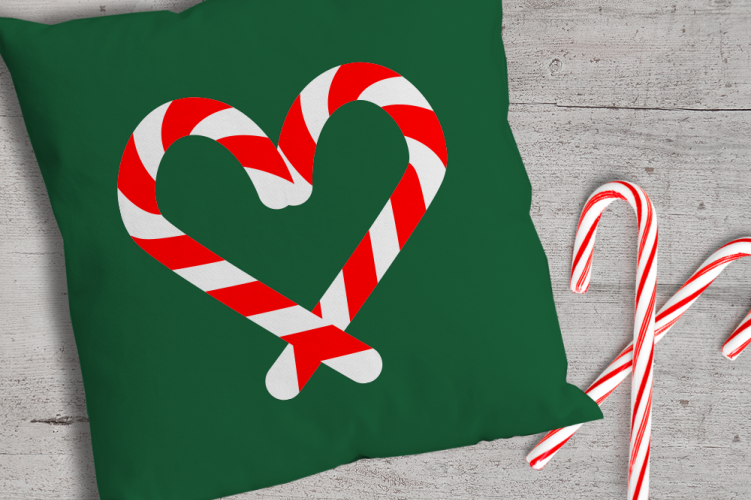 Candy Cane Heart SVG File Cutting Template