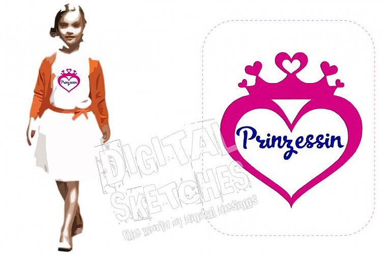 Princess Crown Machine Embroidery Design 4 Sizes