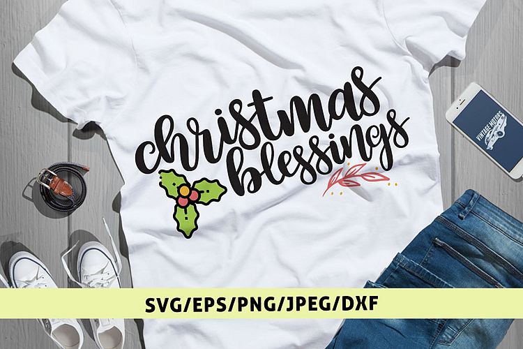 Christmas Blessings - Christmas SVG EPS DXF PNG Cutting File