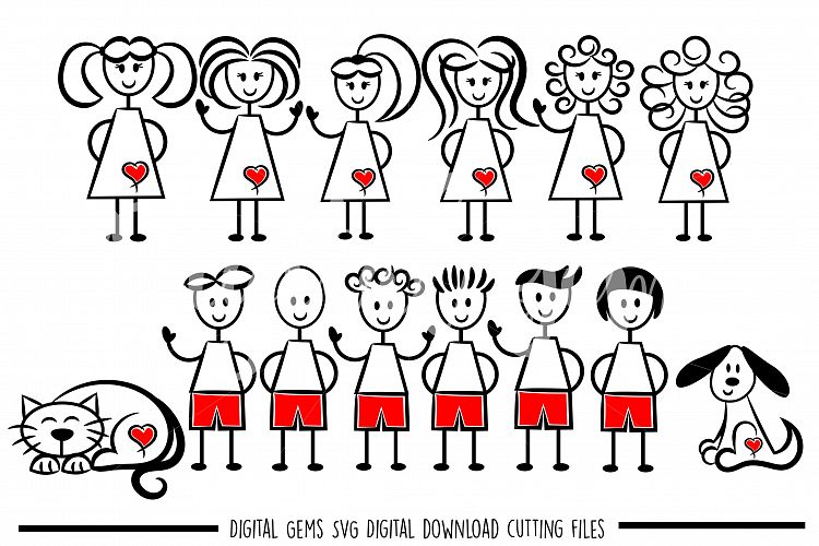 Stick People SVG / PNG / DXF / EPS Files