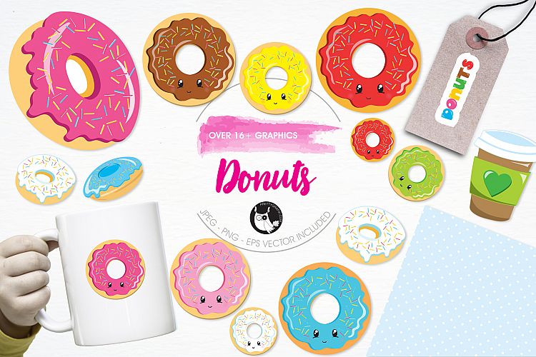 Donuts  graphics and illustrations