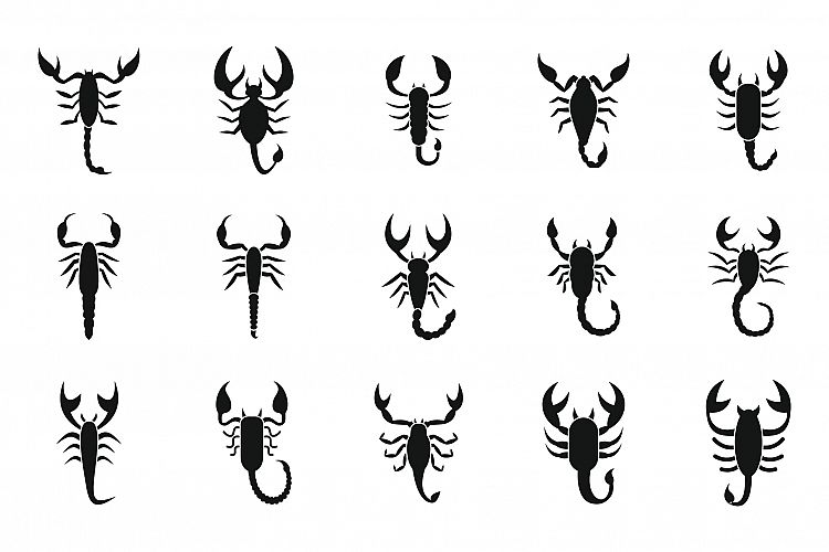 Scorpio icons set, simple style example image 1