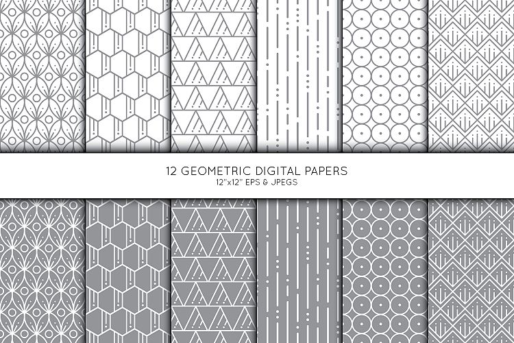 Geometric Digital Paper, Seamless pattern, Scrapbook paper