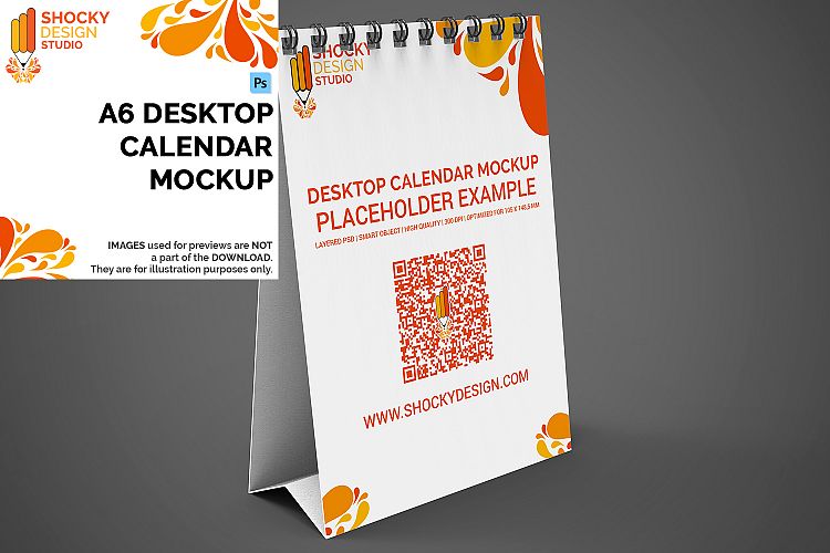 Desktop Calendar A6 Mockup