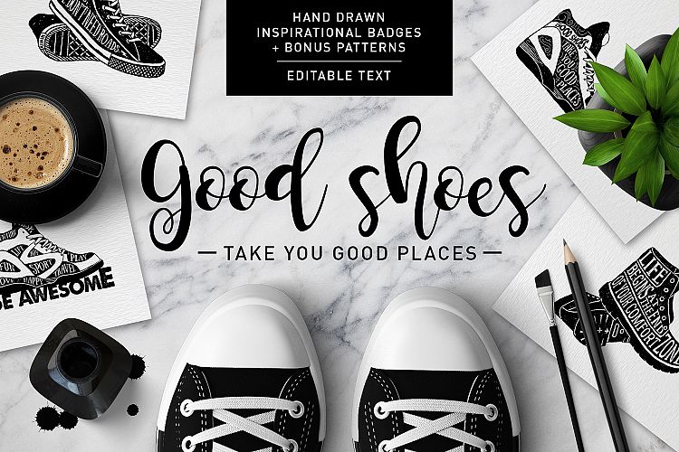 Good Shoes. 8 Inspirational Badges
