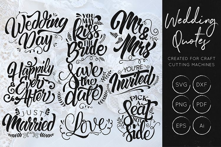 Wedding SVG Cut Files Bundle - Wedding Quotes - Wedding SVG