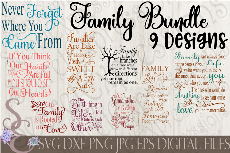 Family SVG Bundle 9 Designs