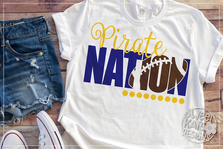 Pirate Nation with Knockout Football SVG DXF EPS PNG JPG