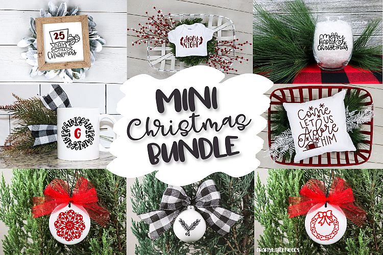 Mini Christmas Bundle - Hand lettered SVG Cut Files