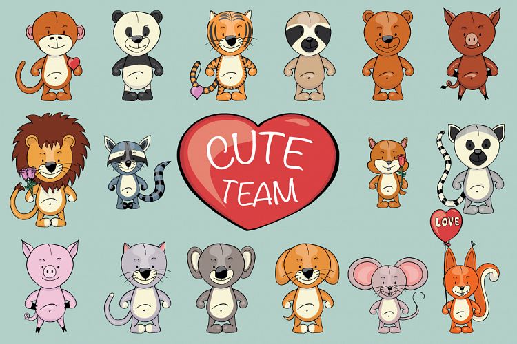 Cute Team | Animals clipart creator 
