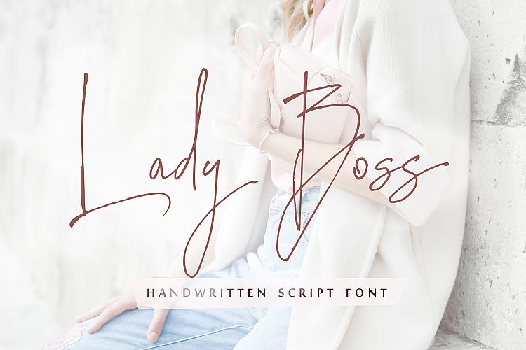Lady Boss script font + Extras