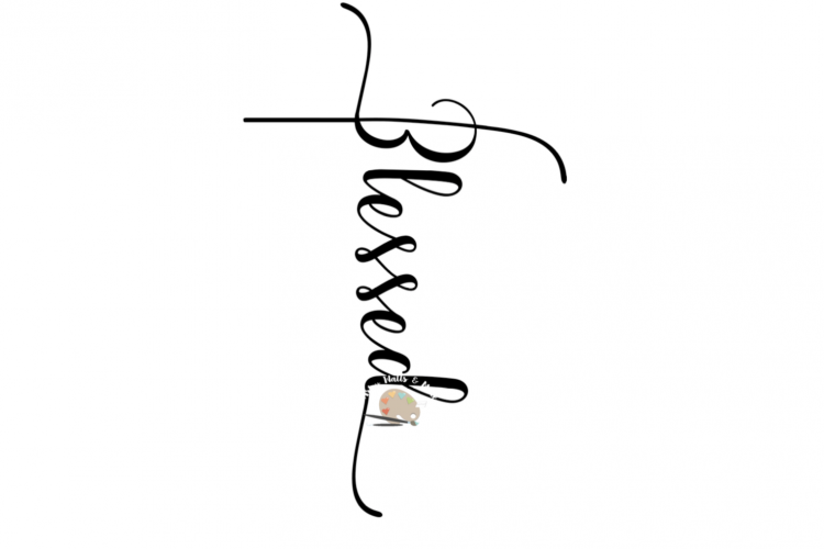 Blessed svg CUT file, blessed cross svg file Christian faith and sideways cross svg for Silhouette Cameo Cricut, faith t-shirt svg DIY idea