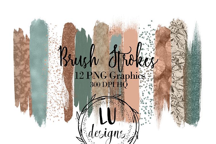 Green and Copper Brush Strokes
