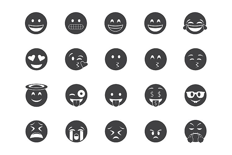 45 Emoji Flat Icons