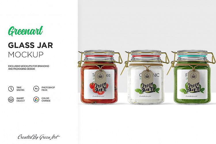 Clear Glass Jar Mockup example image 1