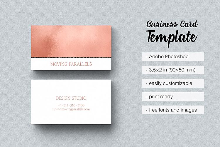 Rose Gold Foil Marble Business Card