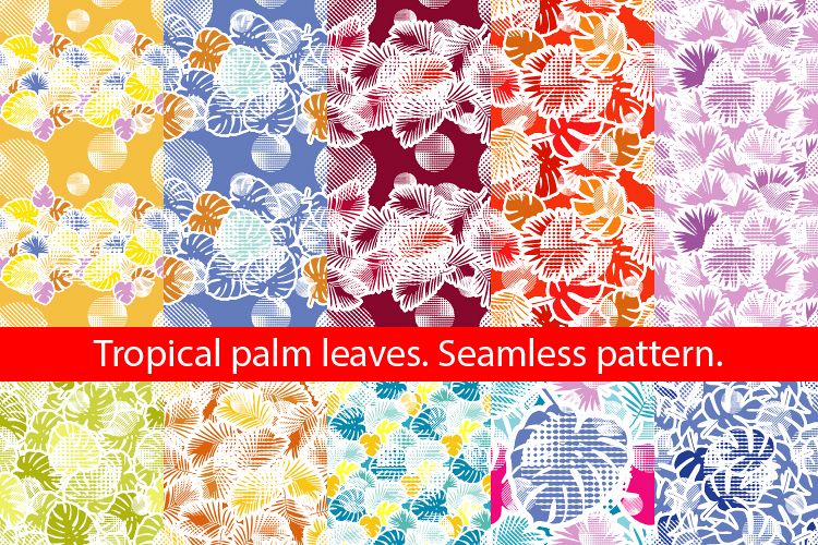 Tropical palm leaves.