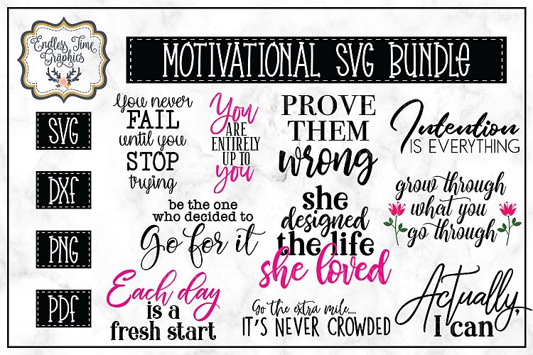 Motivational Quotes SVG Bundle -10 Unique Quotes