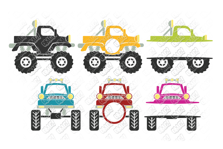 Monster Truck SVG Bundle in SVG, DXF, PNG, EPS, JPEG