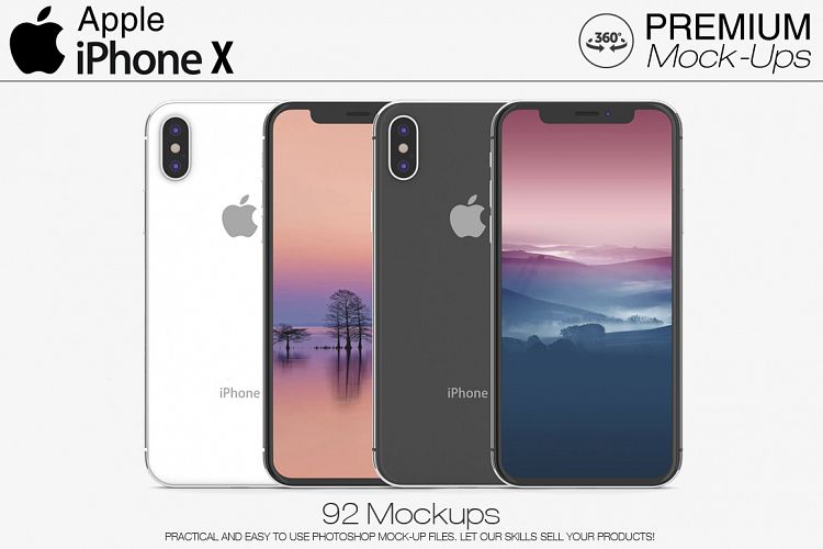 Apple Iphone X Space Gray Silver Mock Ups Design Bundles