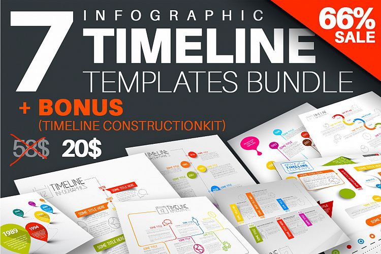 Infographic Timeline Templates Bundle
