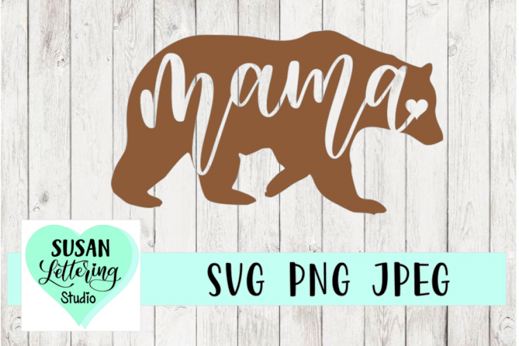 Mama Bear Hand lettered Script SVG