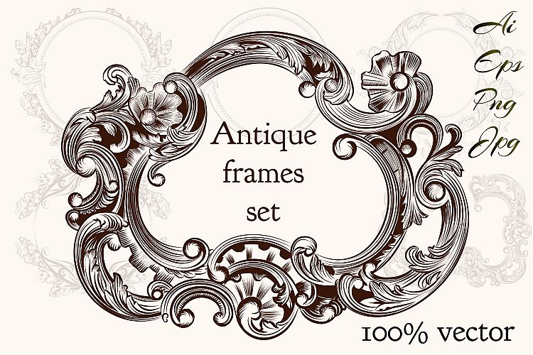 Collection of vector vintage frames