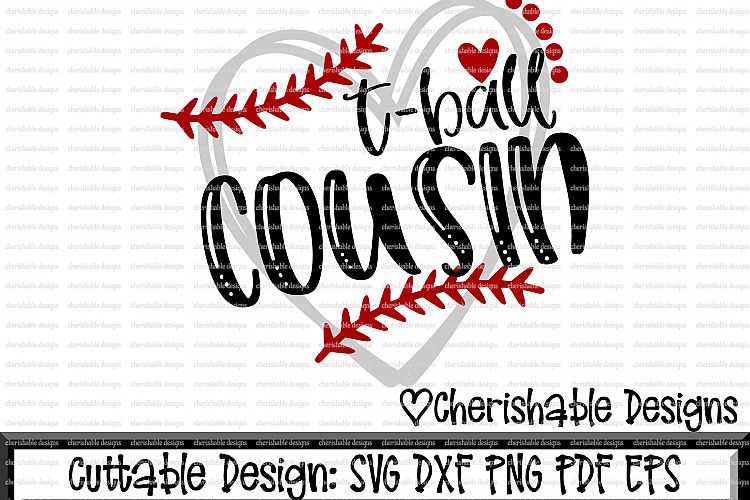 T ball Svg, T ball Cousin svg, T Ball Cutting file, T-ball svg, heart frame baseball, dxf pattern, svg pattern, Cricut instant download