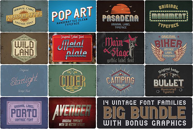 Big Bundle - 14 more fonts!