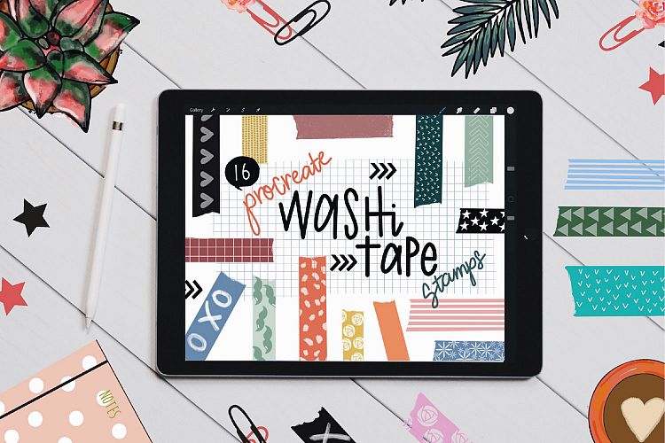 Washi Tape Stamp Brushes for Procreate