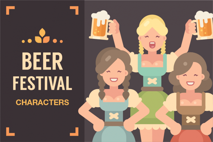 Oktoberfest beer festival characters