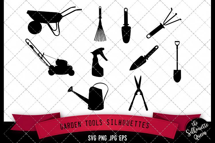 GardenTools Silhouette, SVG, Construction Tools cricut Clipa