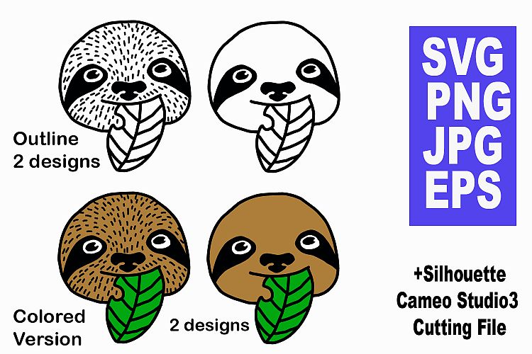 Sloth Playing Skate B - SVG JPG PNG EPS