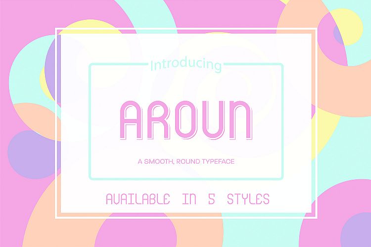 Aroun|All Caps Typeface| 5 Styles Included