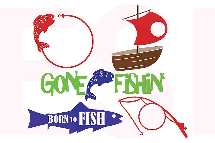 Fishing Monogram Designs Set