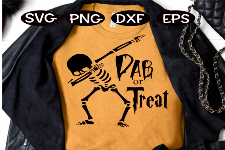 Halloween SVG -Dab or Treat Skeleton Bones Halloween dabbing