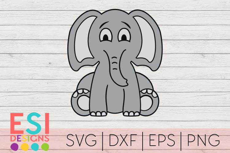 Cute Baby Elephant SVG | Kids SVG | SVG DXF EPS PNG