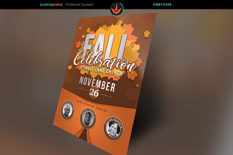 Fall Celebration Church Flyer Photoshop Template